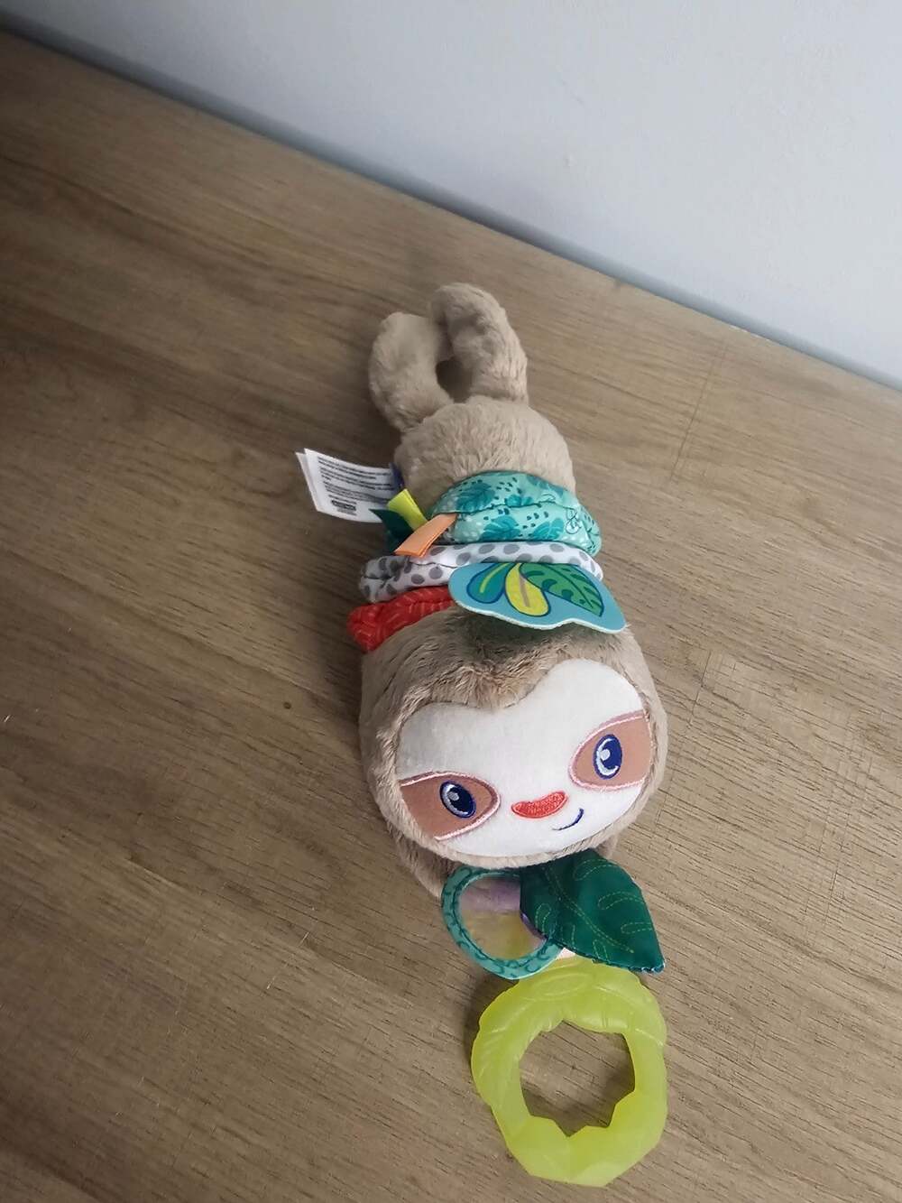 Infantino Plush Musical Pull Down Unisex Sloth Baby Toy Crackles & Stretches